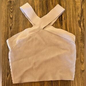 White Aritzia Cross top